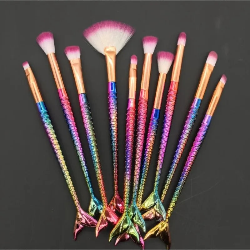 Kit Com 10pçs de pincéis de Maquiagem SEREIA profissional
