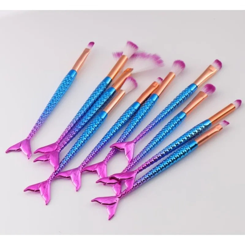 Kit Com 10pçs de pincéis de Maquiagem SEREIA profissional