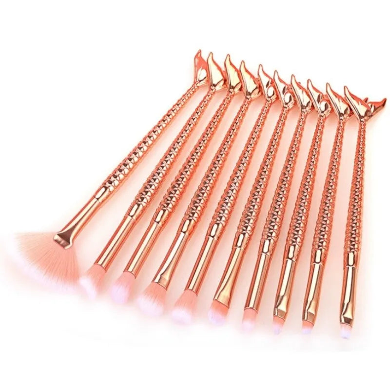 Kit Com 10pçs de pincéis de Maquiagem SEREIA profissional
