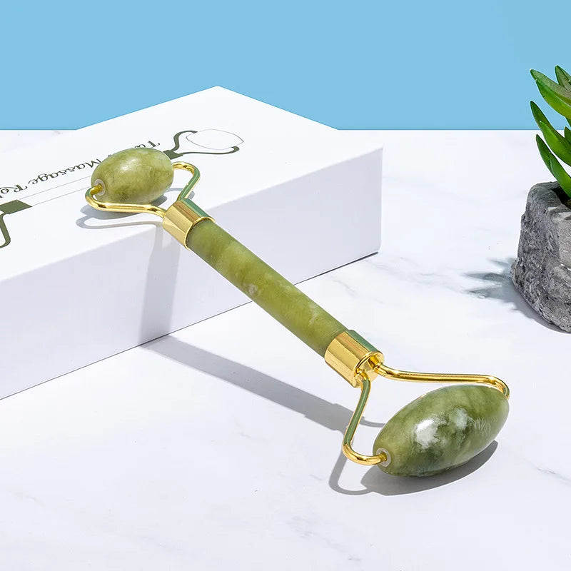 Rolinho Pedra de Jade Facial Massageador Anti-Rugas